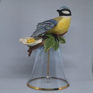 Franklin Mint porcelain bird bell featuring a Blue Tit